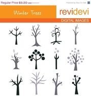 HALF PRICE SALE Clipart Winter Trees 07038 By Revidevi On Etsy $260