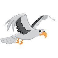 Cartoon Seagull Flying drawing