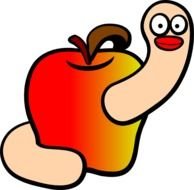 Apple With Worm Clip Art N30