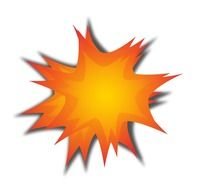 Explosion, orange form with shadow