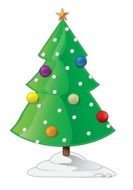 decor green Christmas Tree drawing