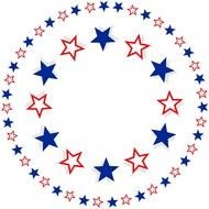 us Patriotic Stars in circle