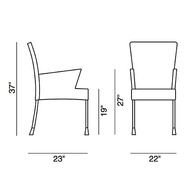 Restaurant Chair Dimensions Modern Dining Arm By