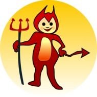 Colorful drawing of the Devil clipart