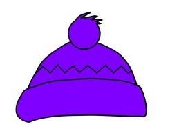 painted purple hat with pompom