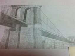 drawing of Brooklyn Bridge