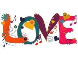 Love You text drawing