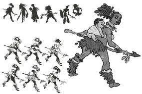 African Women Silhouettes drawing