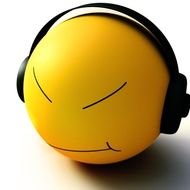 yellow Headphones face 3d drawing