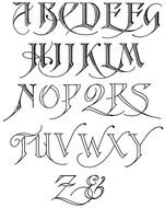 Printable Calligraphy Letters Alphabet drawing