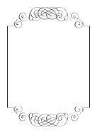 black frame with curls for a wedding invitation