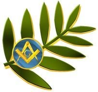 emblem on a green branch as a graphic illustration