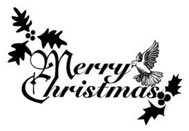 Merry Christmas Clip Art Black White drawing