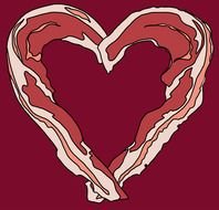 painted bacon heart