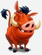 Pumba drawn from the cartoon The Lion King