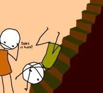 Person Falling Down Stairs