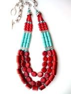 Coral And Turquoise Necklace drawing