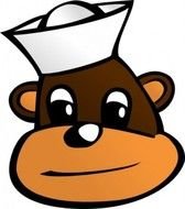 Cartoon Monkey Head Clip Art N3