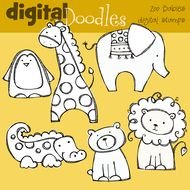 Baby Zoo Animals Clip Art drawing