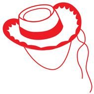 drawing of a red cowboy hat
