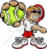 Google 0 Twitter Linkedin Tennis Boy Clipart In An Easy