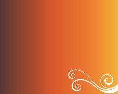 orange gradient background with white swirls at corner, drawing