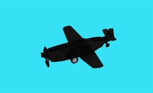 airplane in the blue sky as picture for clipart