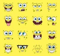 Clip art of SpongeBob faces