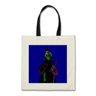 Sad Green Halloween Witch Tote Bags