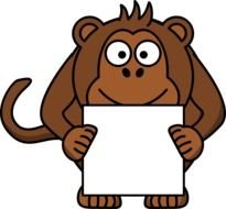 cartoon monkey with a white sheet