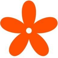 Orange big Flower Clip Art drawing