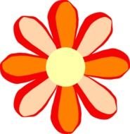 Orange Flower Clip Art N25