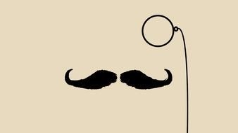 vintage Mustache and monocle, drawing