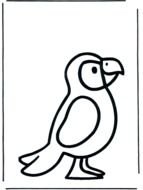 black and white drawing of a parrot in a frame
