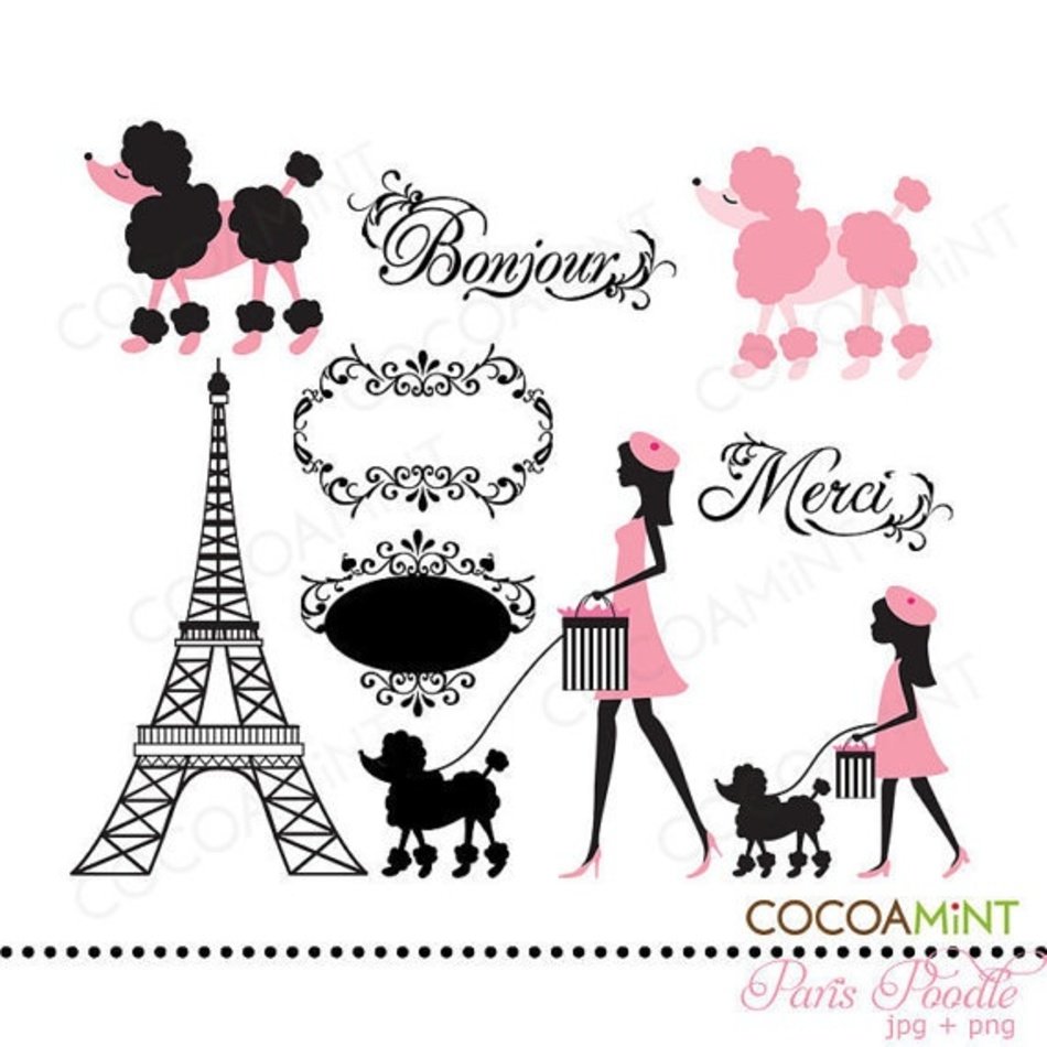 Paris Poodle Clip Art N5 free image download