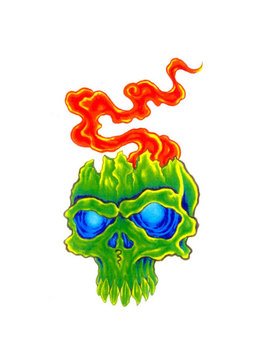 Flame And Skull Tattoos
