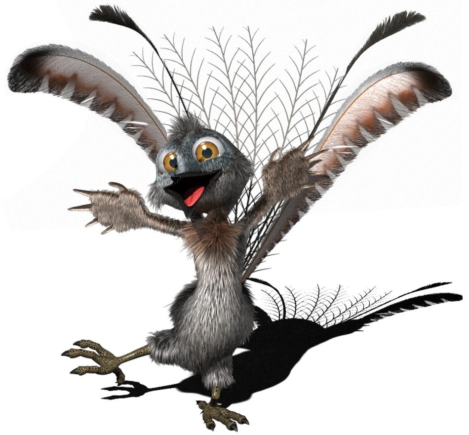 funny cartoon lyrebird