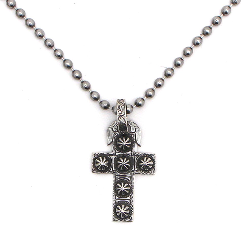 Studded Cross Necklace By Rockin Out Jewelry