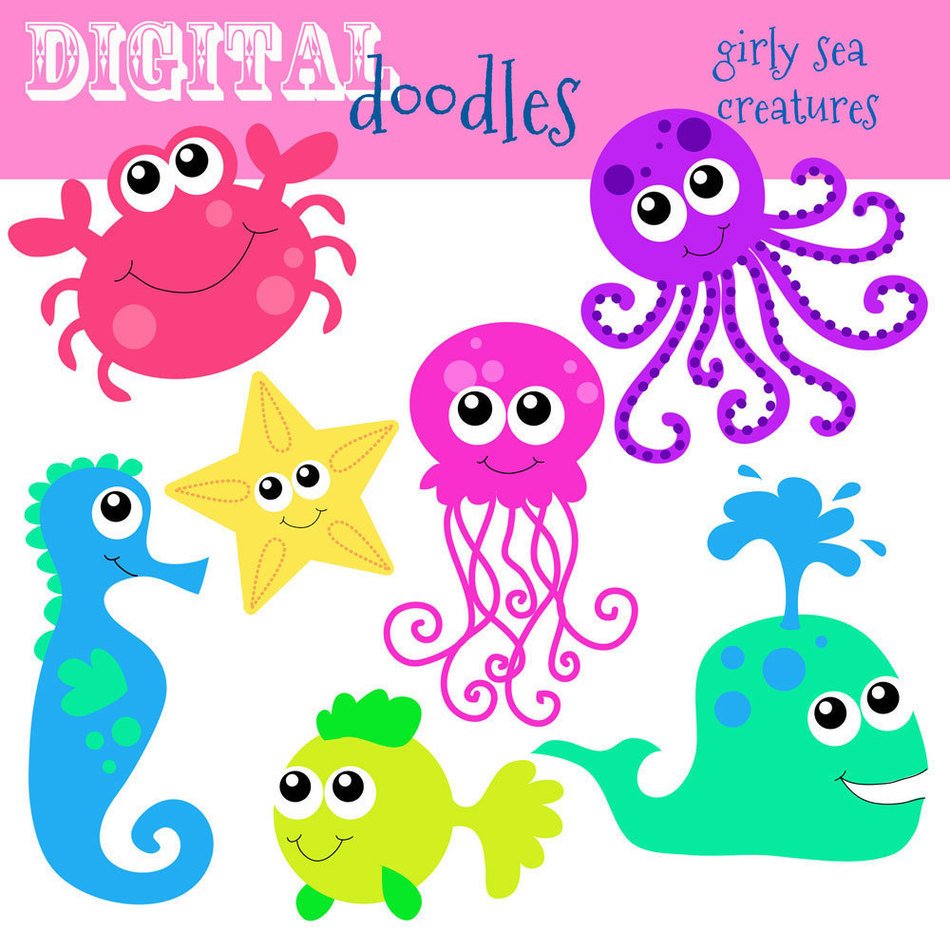 Cute Sea Animals Clip Art N7
