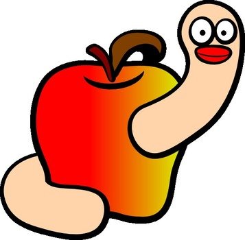 Apple With Worm Clip Art N30