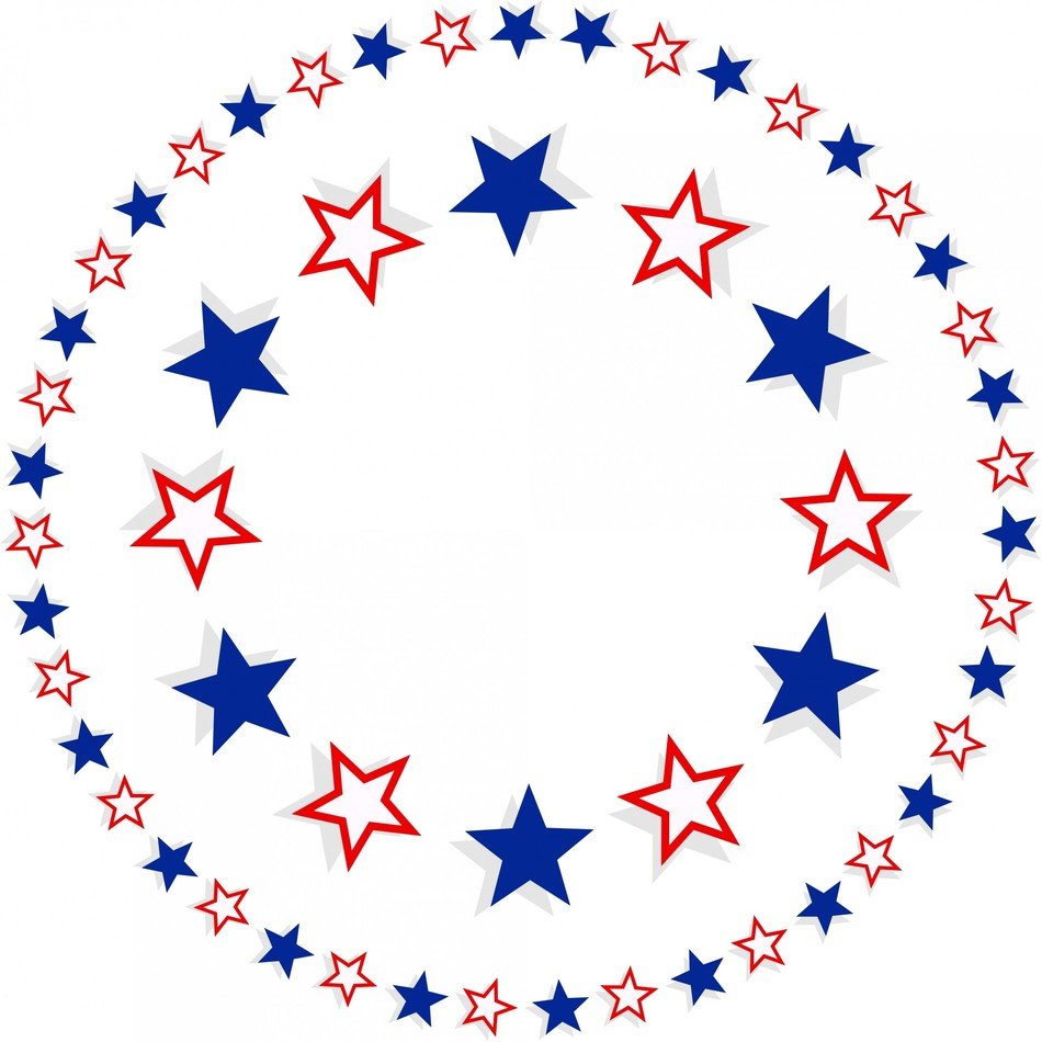 us Patriotic Stars in circle