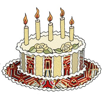 TO THE CASTLE Red Orange And Cream Repeat Pattern On CLIPART