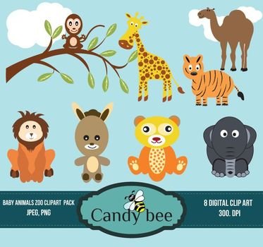 Baby Zoo Animals Clip Art N23