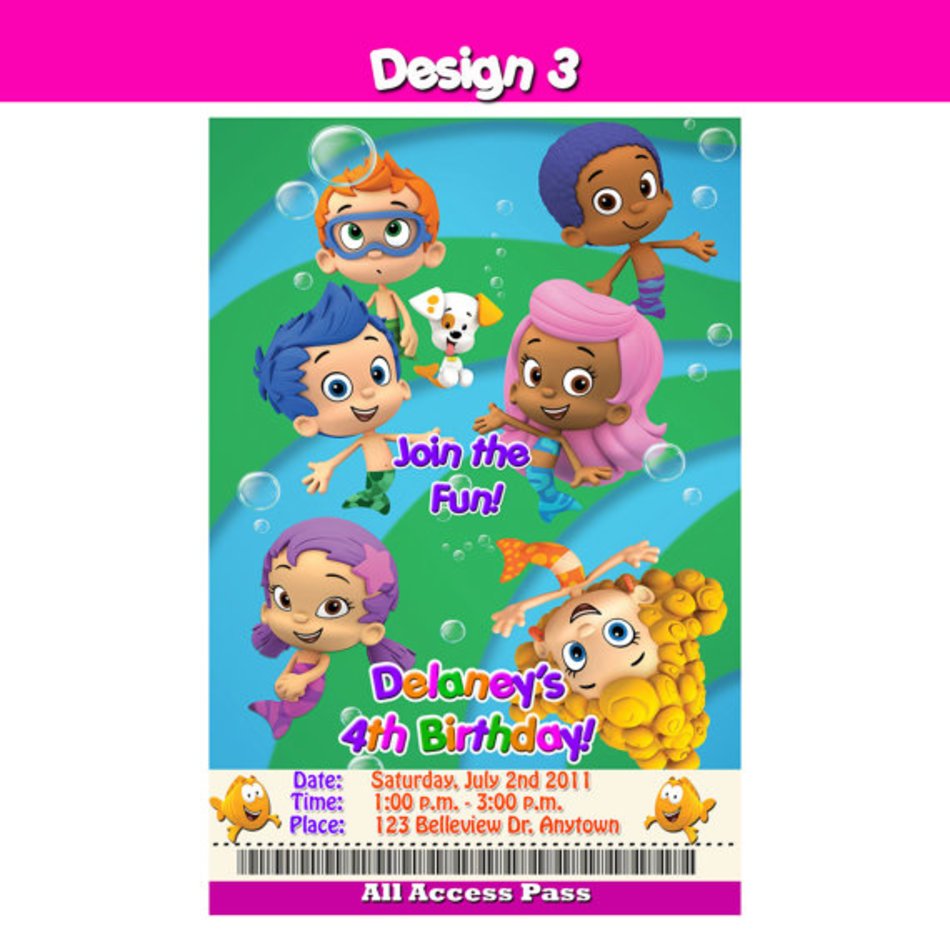 Bubble Guppies Invitation Template