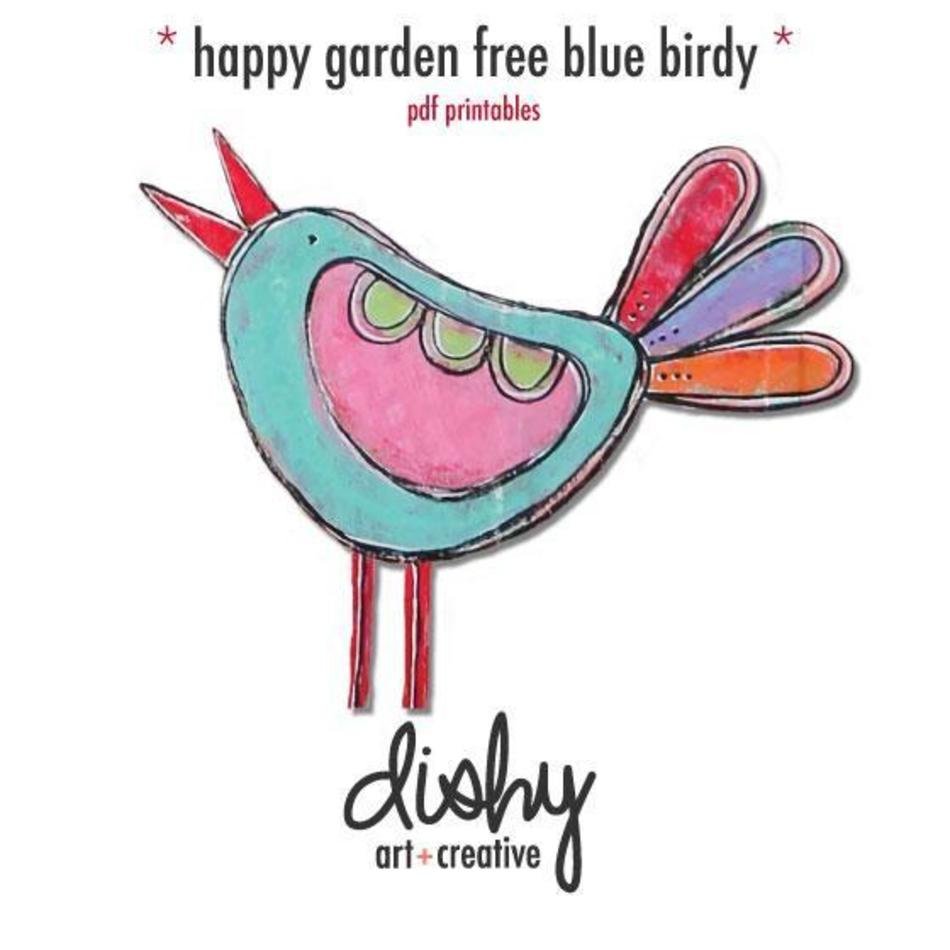 Name Paper Crafts Dishy Art Happy Garden Blue Birdy