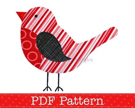 Free Bird Applique Template