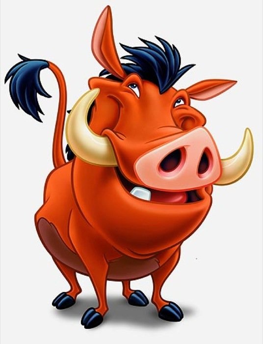 Pumba drawn from the cartoon The Lion King