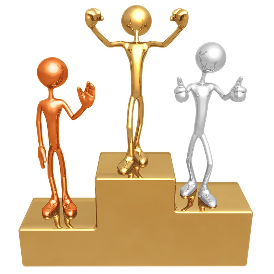 Winners on Podium, abstract 3d render