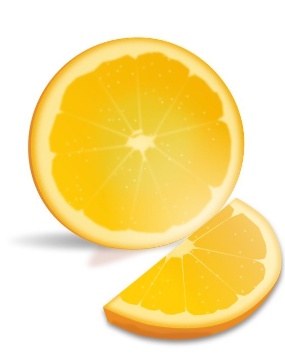 painted half and orange slice