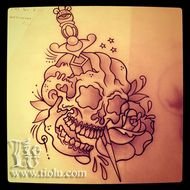 Traditional Skull Tattoo Flash